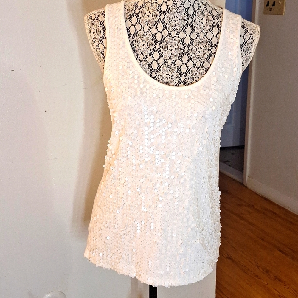 🌸Women's White Sequins Tank